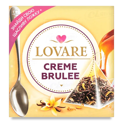 Чай чорний Lovare Creme Brulee листовий байховий в пірамідках 15*2г