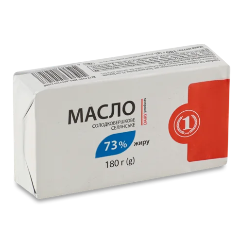 Масло Солодковершкове 73% Вищого Ґатунку ТМ '1', 180г