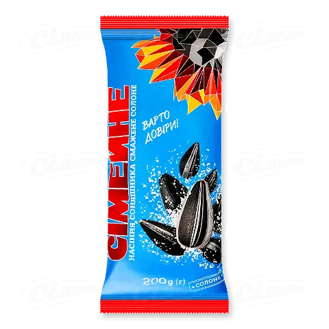 Насіння соняшника Сімейне смажене солоне, 200г