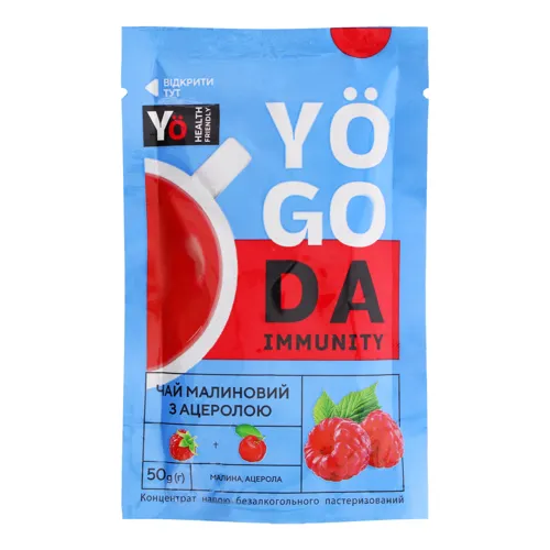 Концентрат напою безалкогольного Чай малиновий з ацеролою Immunity Yogoda д/п 50г