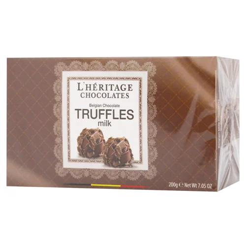 Цукерки L'Heritage Chocolates Трюфелі з молочного шоколаду в пластівцях 220г