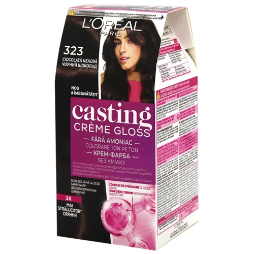 Фарба для волосся L'oreal Paris Casting Creme Gloss 323 Чорний шоколад без аміаку