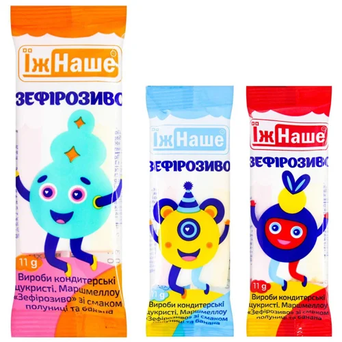 Маршмелоу Їж Наше Зефірозиво зі смаком полуниці та банана 11г