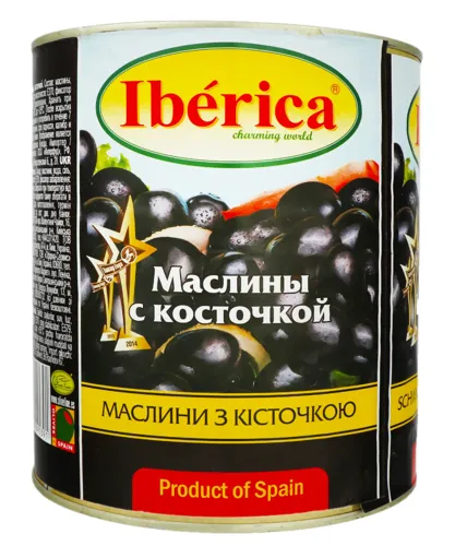 Маслини з кісточкою Iberica з залізній банці 3кг
