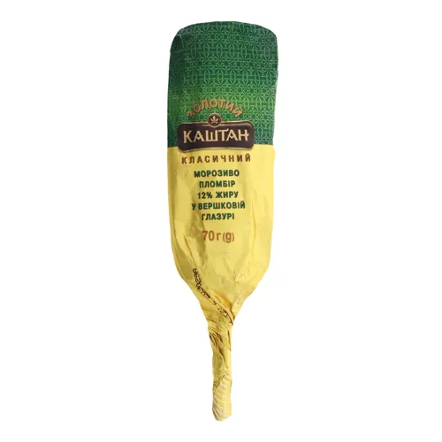 Морозиво 12% пломбір у вершковій глазурі Класичний Золотий Каштан м/у 70г