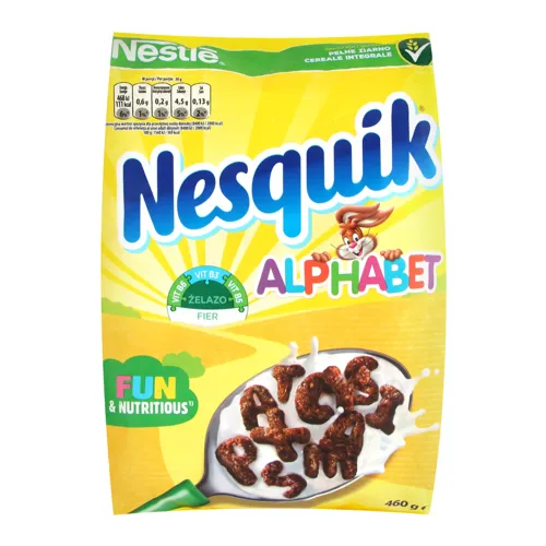 Сніданок сухий готовий з вітамінами та мінеральними речовинами Alphabet Nesquik м/у 460г