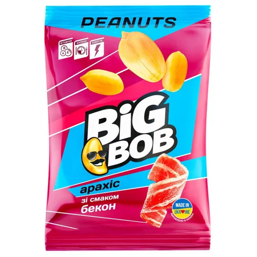 Арахіс Big Bob смажений солоний зі смаком бекону 120г