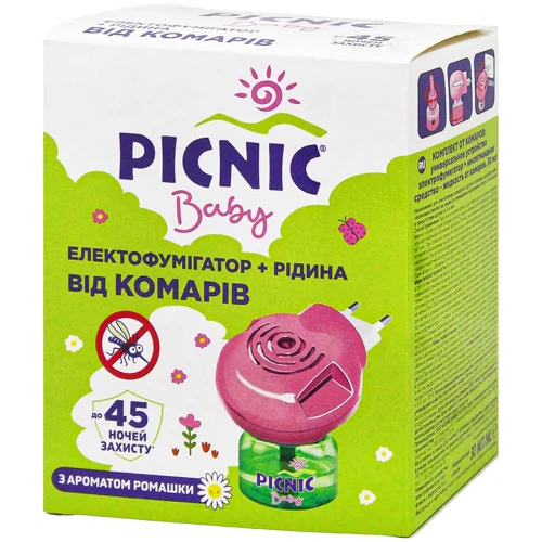 Електрофумігатор Picnic Baby з рідиною 30мл 45 ночей від комарів
