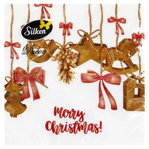 Серветки столові Silken Підвіска з печива 3-шарові 33*33см 18шт