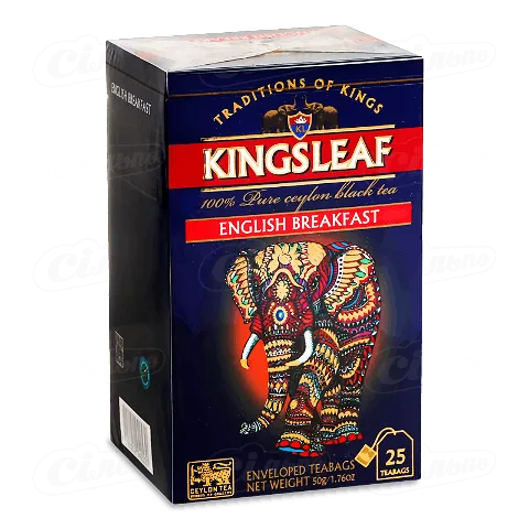 Чай чорний Kingsleaf English Breakfast, конверт, 25*2г