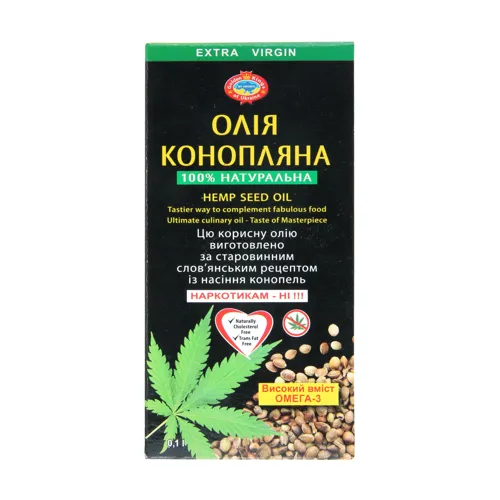 Олія конопляна нерафінована недезодорована холодного віджиму Golden Kings