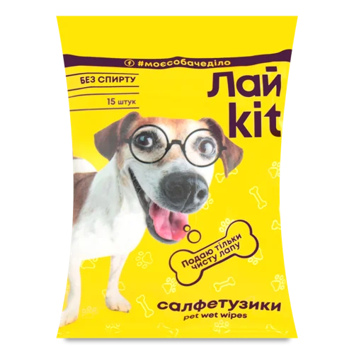 Вологі Серветки Для Догляду За Тваринами Лайkit 15шт, в/ґ
