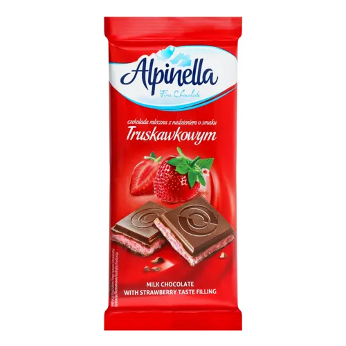 Шоколад молочний з наповнювачем Полуниця Alpinella м/у 100г