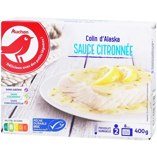 Риба Auchan у вершково-лимонному соусі заморожена 400г