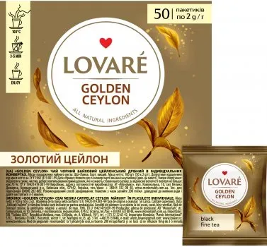 Чай ТМ LOVARE "Golden Ceylon" чорний, 50*2г, Кафе ГХ