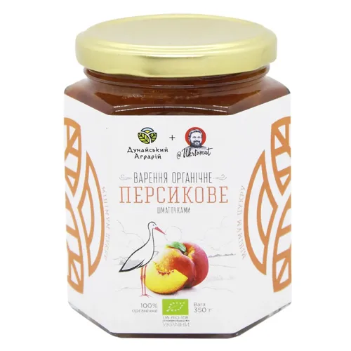 Варення Дунайський Аграрій персикове шматочками органічне 350г