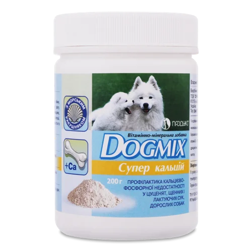 Вітамінно-Мінеральна Добавка Супер Кальцій Dogmix, в/ґ, 200г