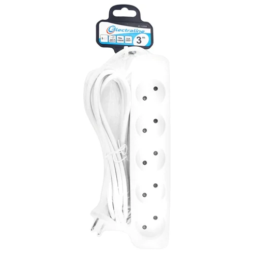 Подовжувач Electraline білий  5 гнізд 3м