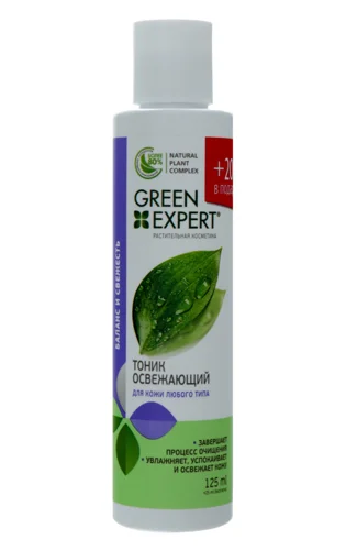 Тонік Для Обличчя Освіжаючий Гідробаланс Green Expert, 125мл
