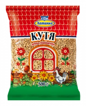 Крупа пшенична "Кутя" з твердої пшениці 0,5кг. Хатинка