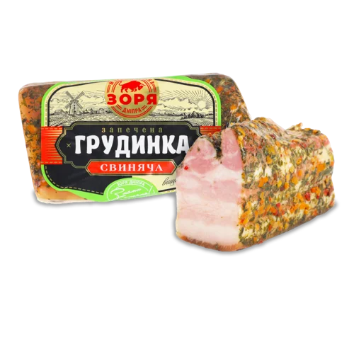 Грудинка Варено-Копчена Свиняча Зоря Дніпра, 1 кг