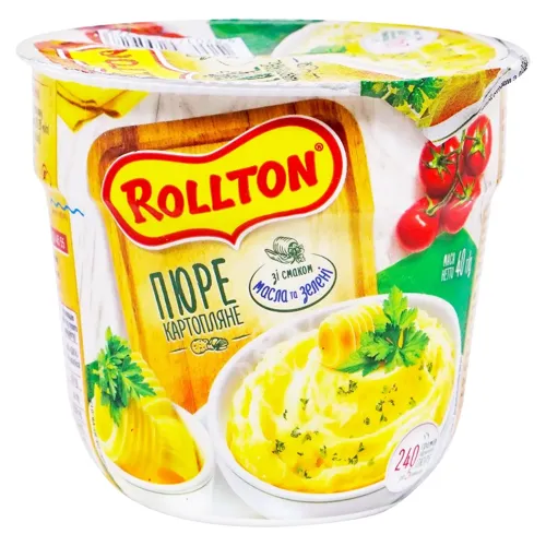 Пюре Rollton картопляне зі смаком масла та зелені 40г