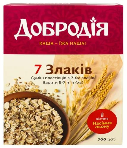 Суміш пластівців 7 злаків Добродія 700г