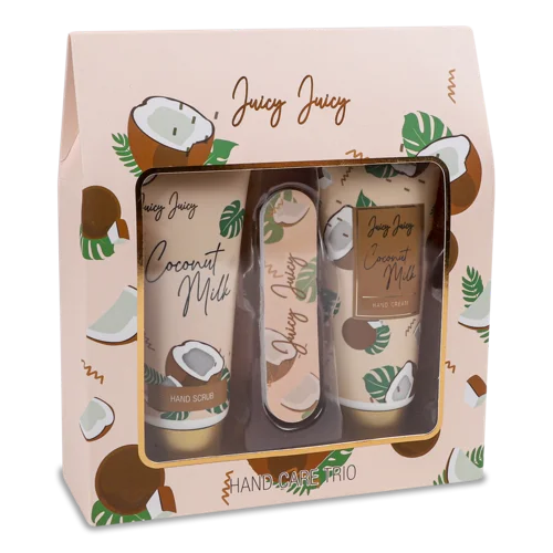 Подарунковий Набір Hand Care Trio Juicy Juicy Landy International, скраб для рук, крем для рук, пилочка, 1шт