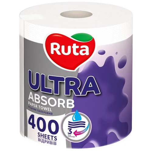 Рушники паперові Ruta Ultra 3-шарові 400 відривів
