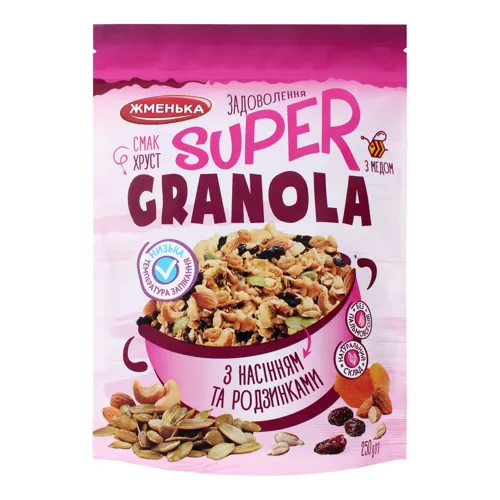 Гранола з насінням та родзинками Жменька д/п 250г