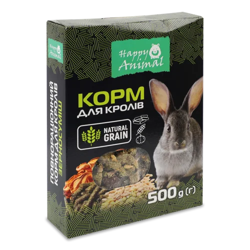Корм сухий повнораціонний для кролів, к/у, 500г