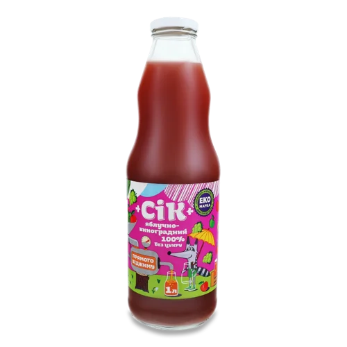 Сік Яблучно-Виноградний Невідфільтрований Пастеризований, 1л