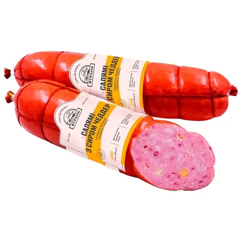 Ковбаса Ятрань Салямі з сиром чеддер варена першого сорту