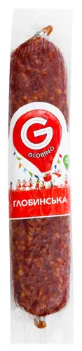 Ковбаса Глобинська Глобино сиров'ялена м'ясна у вакуумній упаковці 330г