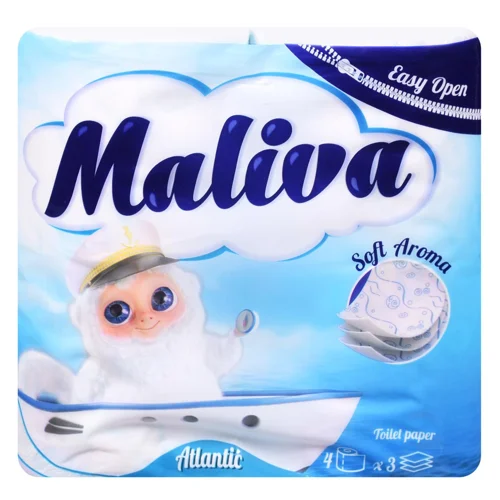 Туалетний папір Maliva 3-шаровий 4шт