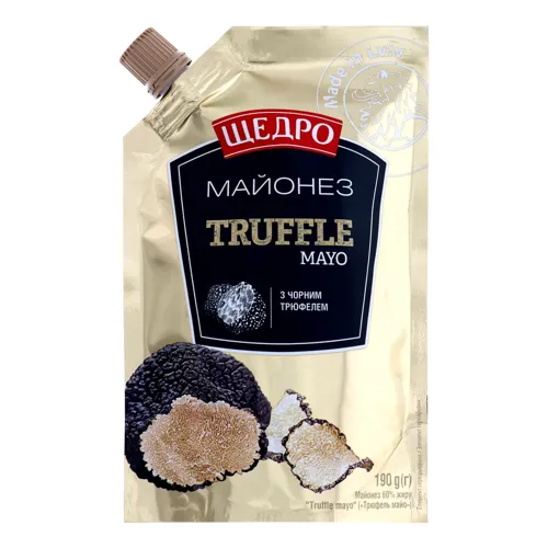 Майонез 60% з чорним трюфелем Truffle mayo Щедро д/п 190г