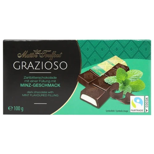 Шоколад чорний Maitre Truffout Grazioso м'ята 100г