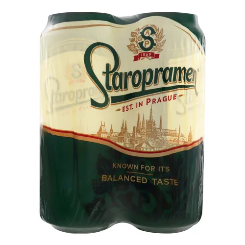 Пиво 4х0.5л 4.2% світле пастеризоване Staropramen з/б