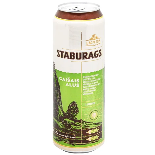 Пиво Lacplesis Staburags Gaisais світле 5,2% 0,568л