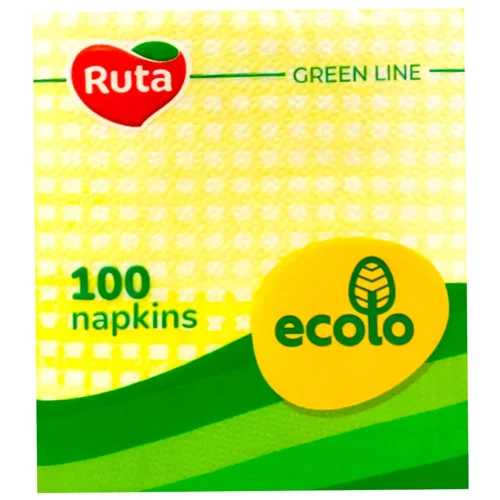 Серветки столові Ruta Ecolo жовті 100шт