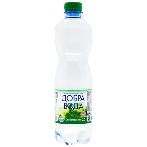 Вода мінеральна Добра Вода слабогазована 0,5л
