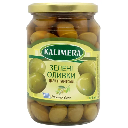 Оливки Kalimera Гігантські з кісточкою 141/160 720мл