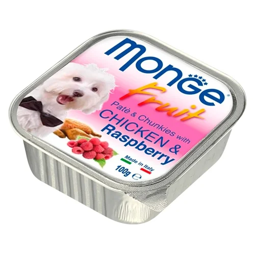 Корм вологий Monge Fruit з куркою та малиною для собак 100г