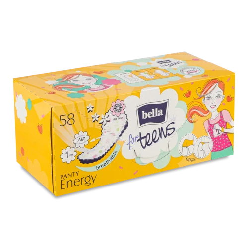 Гігієнічні Щоденні Прокладки Energy For Teens Panty Bella, 58 шт