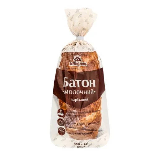 Батон нарізний Молочний Перший хліб м/у 450г