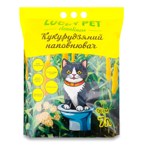 Наповнювач Для Котячого Туалету Кукурудзяний, В/ґ, 7л Lucky Pet