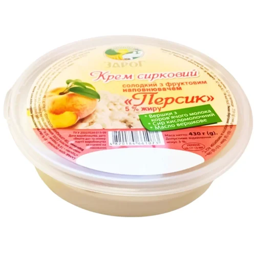 Крем сирковий Зарог Персик 5% 430г