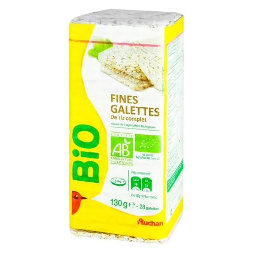 Галети Ашан Біо рисові цільнозернові тонкі 130г