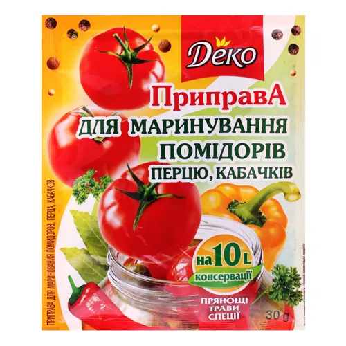Приправа для маринування помідорів, перцю, кабачків Деко м/у 30г