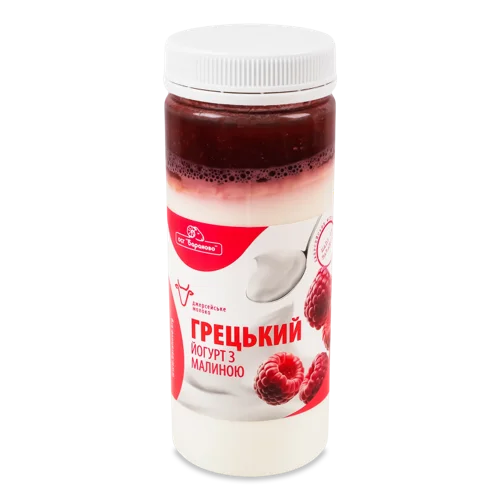 Йогурт 2.5% З Малиною Грецький Вищого Ґатунку П/Пл, 500г